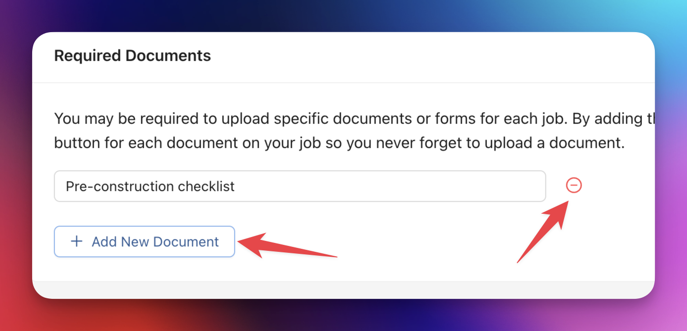 required documents screenshot